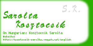 sarolta kosztocsik business card